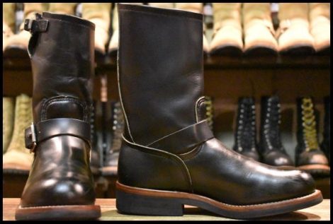 【6.5D 良品 PT91プリント 95年 カスタム】レッドウィング 2268 エンジニア 黒 ブラッククローム スチールトゥ ブーツ redwing HOPESMORE