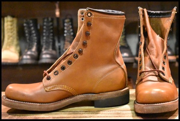 【7B DEAD 黒刺繍タグ 70’s】Chippewa チペワ 6300 レースアップブーツ 8インチハイト 編み上げ ブラウン 茶 laceup ブーツ HOPESMORE