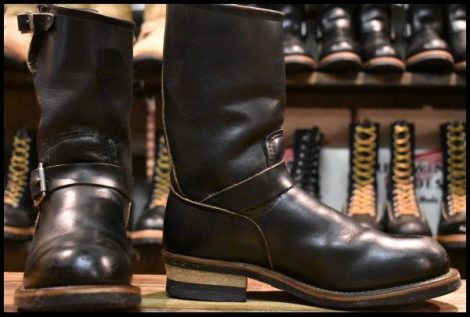 【7.5D 良品 PT91プリント 95年】レッドウィング 2268 エンジニア 黒 ブラッククローム スチールトゥ ブーツ redwing HOPESMORE