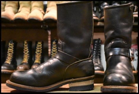 【7.5D 良品 PT91プリント 95年】レッドウィング 2268 エンジニア 黒 ブラッククローム スチールトゥ ブーツ redwing HOPESMORE