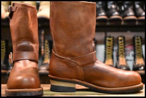 【9D 箱付 未使用 14年】レッドウィング 2972 エンジニア 茶 カッパー ラフ＆タフ ブラウン スチールトゥ ブーツ redwing HOPESMORE