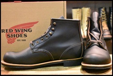 【8D 箱付 未使用 23年】レッドウィング 3345 ブラックスミス 黒 プレーリー プレーントゥ レースアップ ブーツ redwing HOPESMORE