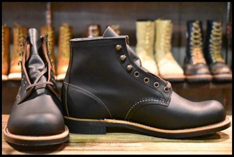 【8D 箱付 未使用 23年】レッドウィング 3345 ブラックスミス 黒 プレーリー プレーントゥ レースアップ ブーツ redwing HOPESMORE