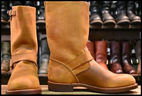 【9D 未使用 10年】レッドウィング 2992 スエード エンジニア バーントオレンジ ミュールスキナー 茶 ブーツ redwing HOPESMORE