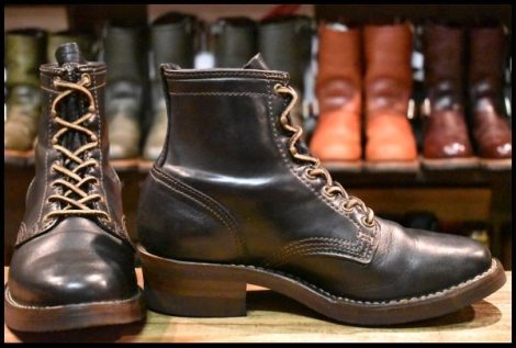 【7E 良品 12年】WESCO ウエスコ フライトマスター 黒 ブラック コードバン 編み上げ レースアップ ジョブマスター ブーツ HOPESMORE