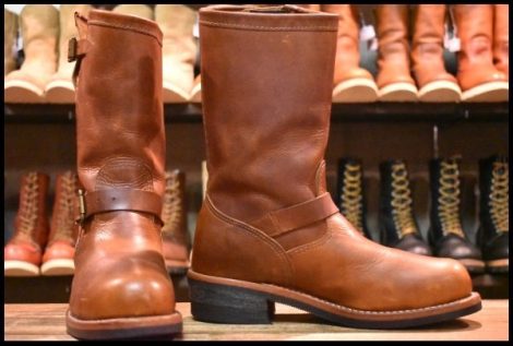 【8E 良品 黒タグ】Chippewa チペワ エンジニア 91066 茶 タンレネゲード ブラウン 11インチハイト スチールトゥ ブーツ HOPESMORE