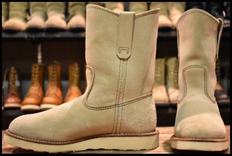 【5.5E 美品 09年】レッドウィング 8168 スエード ペコス ホーソーン アビレーン ラフアウト ベージュ ブーツ redwing pecos HOPESMORE