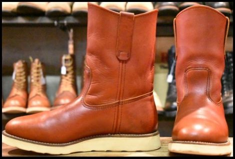 【7.5D 良品 緑犬タグ 95年】レッドウィング 866 ペコス オロラセット 赤茶 クッションソール ブーツ redwing pecos HOPESMORE