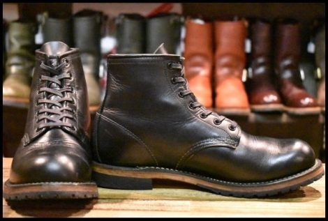 【7.5D 良品 18年】レッドウィング 9414 ベックマン 黒 ブラック フェザーストーン プレーントゥ 9014 ブーツ redwing HOPESMORE