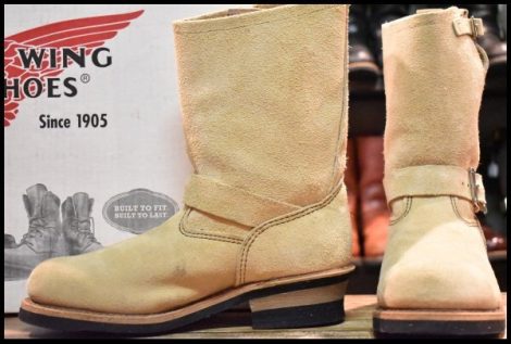 【8D 箱付 美品 08年】レッドウィング 8268 スエード エンジニア ホーソーンアビレーンラフアウト ブーツ redwing HOPESMORE