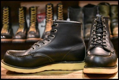 【9E 良品 犬タグ】レッドウィング 8179 アイリッシュセッター 黒 ブラッククローム モックトゥ 編み上げ ブーツ redwing HOPESMORE