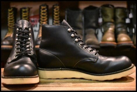 【7.5D 良品 羽タグ 00年】レッドウィング 8165 アイリッシュセッター 黒 ブラッククローム プレーントゥ ブーツ redwing HOPESMORE