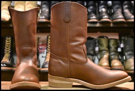 【9.5E 美品 24年】レッドウィング 1155 ペコス 茶 ブラウン ベルバリタン ロング プルオン ブーツ redwing pecos HOPESMORE