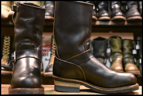 【5.5D 良品 PT91プリント 95年】レッドウィング 2268 エンジニア 黒 ブラッククローム スチールトゥ ブーツ redwing HOPESMORE