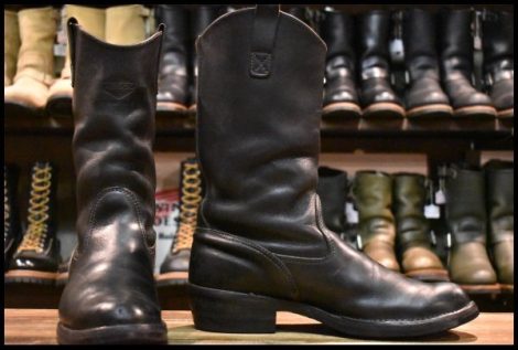 【8E? 良品 旧ロゴ】WESCO ウエスコ ウエスタンボス ブラック ビブラム430シングル プルオン モリソン ブーツ HOPESMORE