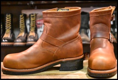 【8.5E 美品 黒タグ】Chippewa チペワ 1901M12 ショートエンジニア 7インチハイト タンレネゲード ブラウン 茶 ブーツ HOPESMORE