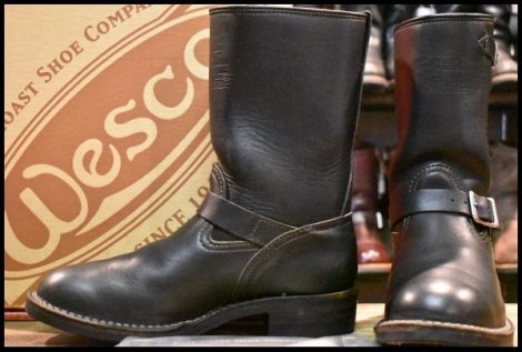 【10D 箱付 良品 05年】WESCO ウエスコ×ラングリッツレザー カスタムボス ブラック 黒 ビブラム430シングル ブーツ BOSS HOPESMORE