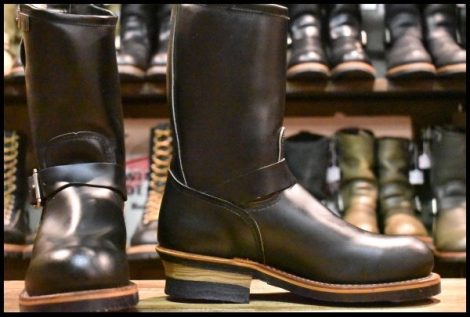 【6D 箱付 美品 PT99プリント 旧シルエット 02年】レッドウィング 2268 エンジニア ブラッククローム スチール ブーツ redwing HOPESMORE