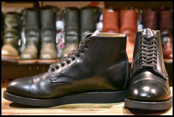 【8.5D 良品 15年】レッドウィング 9197 ポストマン 黒 ブラック シャパラル プレーントゥ レースアップ ブーツ redwing HOPESMORE