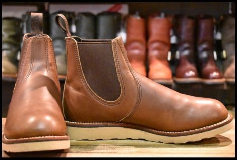 【9D 美品 19年】レッドウィング 3190 クラシックチェルシー サイドゴア 茶 ブラウン アンバー ハーネス ブーツ redwing HOPESMORE