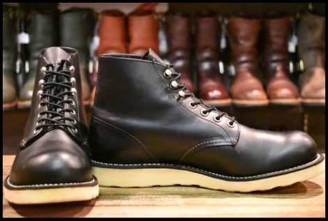 【8D 良品 09年】レッドウィング 8165 アイリッシュセッター 黒 ブラッククローム プレーントゥ 編み上げ ブーツ redwing HOPESMORE