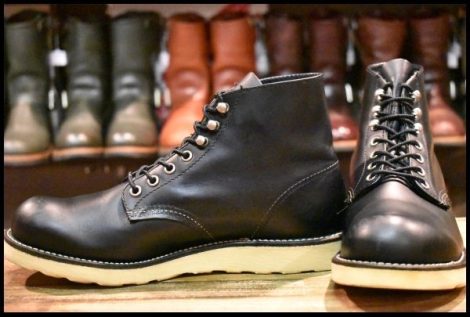 【8D 良品 09年】レッドウィング 8165 アイリッシュセッター 黒 ブラッククローム プレーントゥ 編み上げ ブーツ redwing HOPESMORE