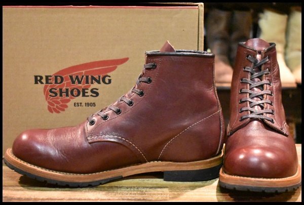 【9D 箱付 良品 18年】レッドウィング 9411 ベックマン ブーツ ブラックチェリー フェザーストーン プレーントゥ redwing HOPESMORE