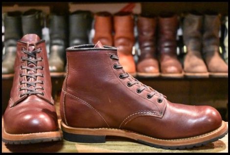 【9D 箱付 良品 18年】レッドウィング 9411 ベックマン ブーツ ブラックチェリー フェザーストーン プレーントゥ redwing HOPESMORE