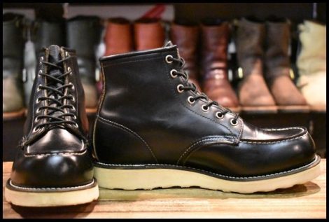 【7.5E 美品 羽タグ 99年】レッドウィング 8179 アイリッシュセッター 黒 ブラッククローム モックトゥ 編み上げ ブーツ redwing HOPESMORE