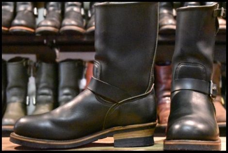 【8.5D 美品 PT91刺繍 98年】レッドウィング 2268 エンジニア 黒 ブラッククローム スチールトゥ ブーツ redwing HOPESMORE