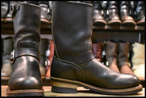 【8.5D 美品 PT91刺繍 98年】レッドウィング 2268 エンジニア 黒 ブラッククローム スチールトゥ ブーツ redwing HOPESMORE