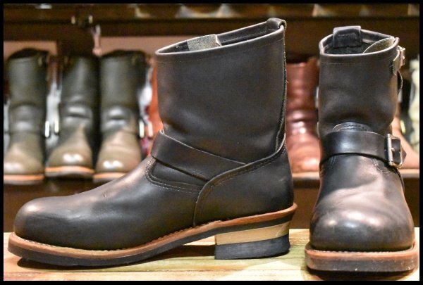 9.5D 良品 08年】レッドウィング 8182 ショート エンジニア 黒 
