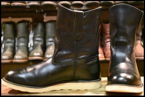 【9E 良品 14年】レッドウィング 8169 ペコス 黒 ブラッククローム プルオン クッションソール ブーツ redwing pecos HOPESMORE