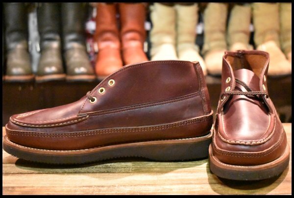 【9E 未使用】RUSSELL MOCCASIN ラッセルモカシン スポーティングクレーチャッカ クロムエクセル バーガンディ ブーツ HOPESMORE