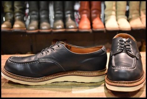 【10D 美品 10年】レッドウィング 8106 オックスフォード 黒 ブラッククローム モックトゥ ローカット 短靴 ブーツ redwing HOPESMORE