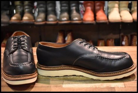 【10D 美品 10年】レッドウィング 8106 オックスフォード 黒 ブラッククローム モックトゥ ローカット 短靴 ブーツ redwing HOPESMORE