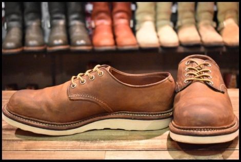 【9D 良品 17年】レッドウィング 8005 オックスフォード ラフ＆タフ 茶 プレーントゥ ラウンドトゥ 短靴 ブーツ redwing HOPESMORE