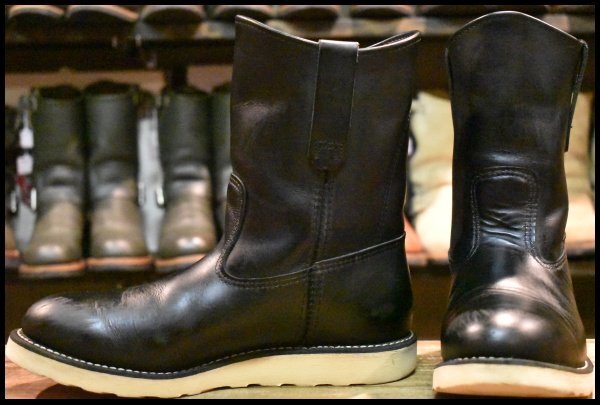 【7.5E 良品 14年】レッドウィング 8169 ペコス 黒 ブラッククローム プルオン クッションソール ブーツ redwing pecos HOPESMORE