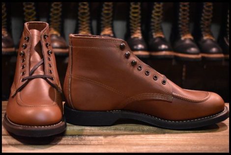 【8.5D 箱付 未使用 19年】レッドウィング 8076 1930s スポーツ ブーツ 茶 ブラウン シガーリタン redwing フラットボックス HOPESMORE