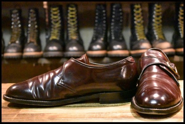 【6.5D 良品 アローズ別注】ALDEN オールデン 954 モンクストラップ MONK STRAP バーガンディ コードバン ローカット ブーツ  HOPESMORE
