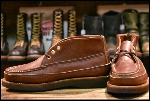 【8.5E 未使用】RUSSELL MOCCASIN ラッセルモカシン スポーティングクレーチャッカ ブラウン 茶 ビブラム2060 短靴 ブーツ HOPESMORE