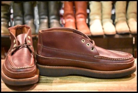 【9E 未使用】RUSSELL MOCCASIN ラッセルモカシン スポーティングクレーチャッカ クロムエクセル バーガンディ ブーツ HOPESMORE