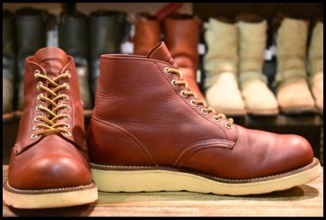 【7D 良品 犬タグ 99年】レッドウィング 8166 アイリッシュセッター 赤茶 オロラセット プレーントゥ ブーツ redwing HOPESMORE