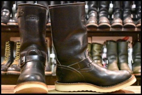 【7.5D 良品 12年】WESCO ウエスコ カスタムボス ブラック 黒 11インチハイト ビブラム1010シングル エンジニア ブーツ BOSS HOPESMORE