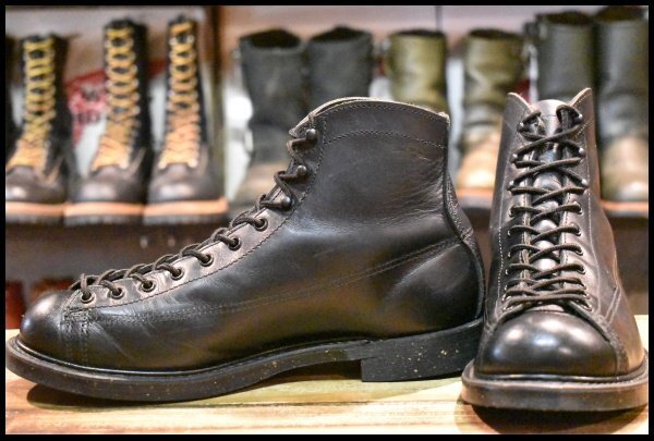 フ*ー様 RED WING 2995 ラインマン モンキーブーツ ブラック US 8D 良品 15年】レッドウィング 2995 ワイドパネル ラインマン 黒