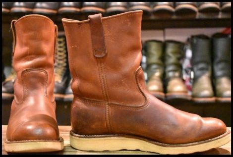 【9D 良品 旧犬タグ 84年】レッドウィング 866 ペコス 赤茶 オロラセット ビンテージ プルオン ブーツ redwing pecos HOPESMORE