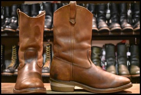 【8.5EE 中古 旧羽タグ】レッドウィング 1155 ペコス 茶 ブラウン ベルバリタン ロング プルオン ブーツ redwing pecos HOPESMORE