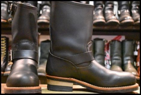 【8D 美品 10年】レッドウィング 2268 エンジニア 黒 ブラッククローム スチールトゥ ブーツ redwing HOPESMORE