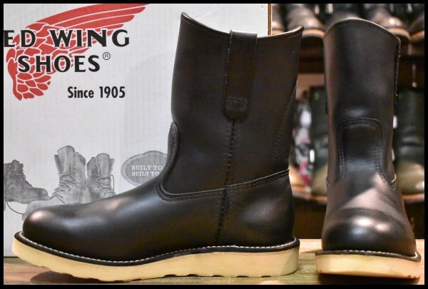 【7E 箱付 美品 08年】レッドウィング 8169 ペコス 黒 ブラッククローム プルオン クッションソール ブーツ redwing pecos HOPESMORE