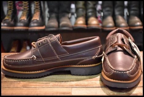 【7.5 未使用】Danner ダナーデッキシューズ D4911 ブラウン 茶 短靴 ローカット ビブラム 編み上げ ブーツ HOPESMORE